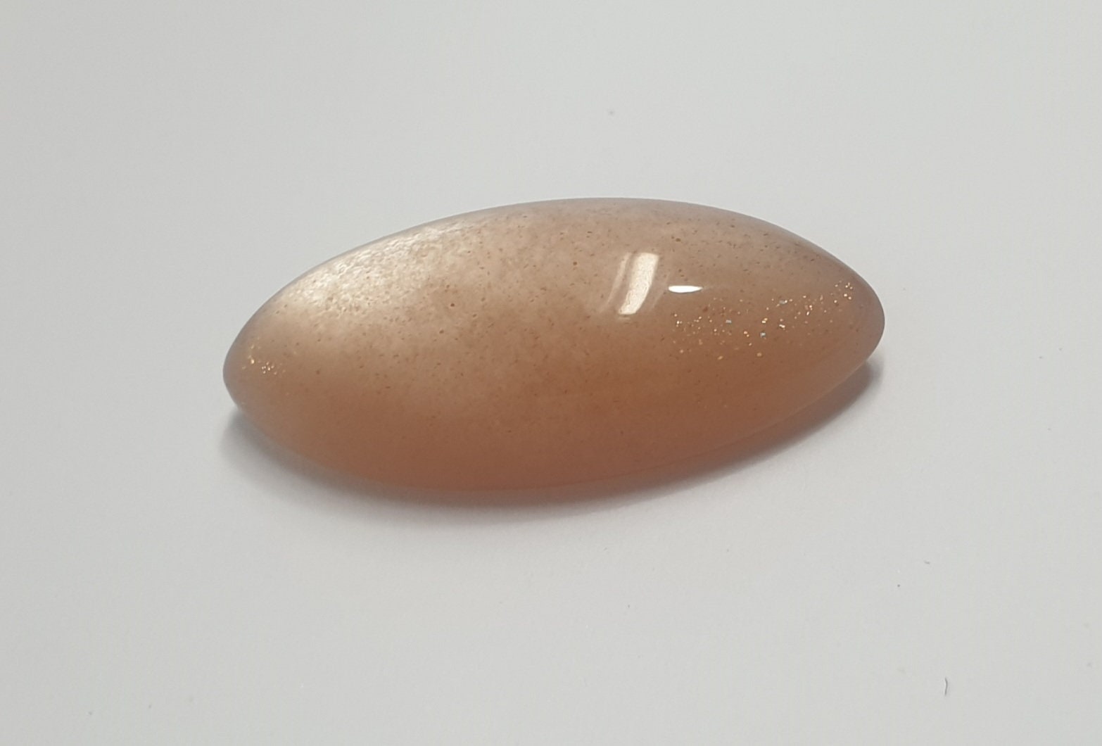 BIG Peach  Moonstone Marquisse Cabochon 25.5x12.4mm. (16.57ct.) - Collector Stone Rare Stone  Supplier- Natural Gems