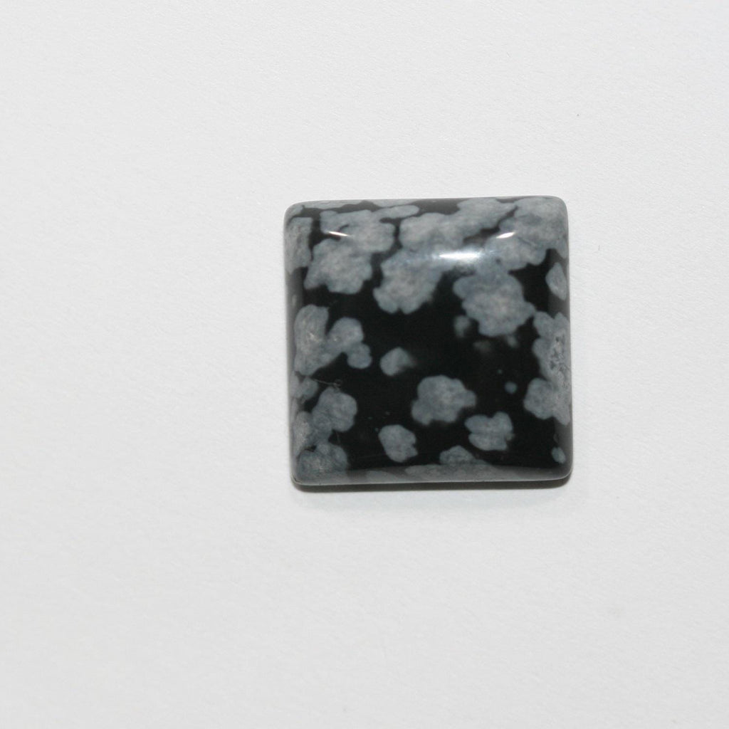 Lot de 6 cabochons carrés lisses en obsidienne Nevada (6 pièces) de 14 mm