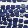 14" St Lapis Lazuli Irregular Faceted Square Beads  6-7mm.Approx-Strand 36cm.-Item.12476