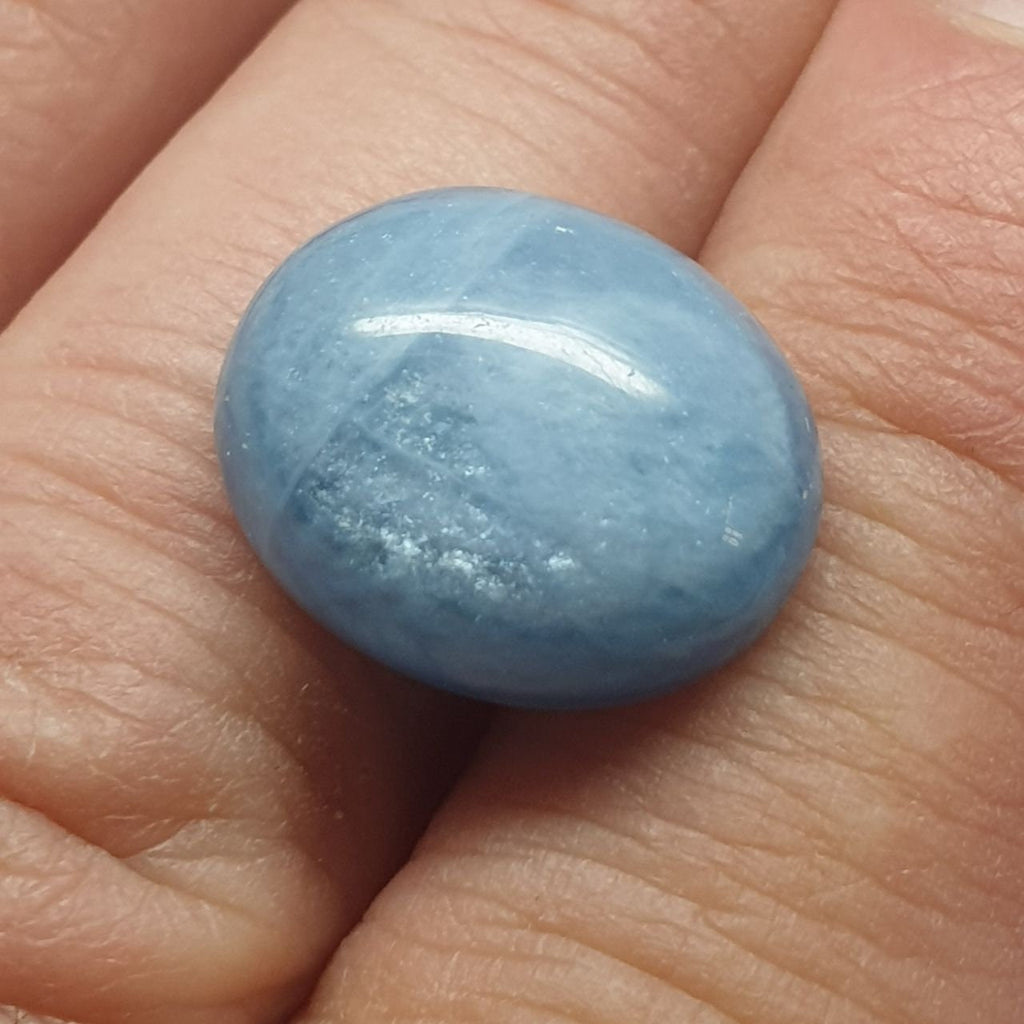 Top Blue Color Aquamarine Cabochon 16.5x13.5mm 13.17ct- Natural Untreated Gemstone-One Of A Kind