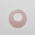Pendentif rond lisse en quartz rose 25 mm