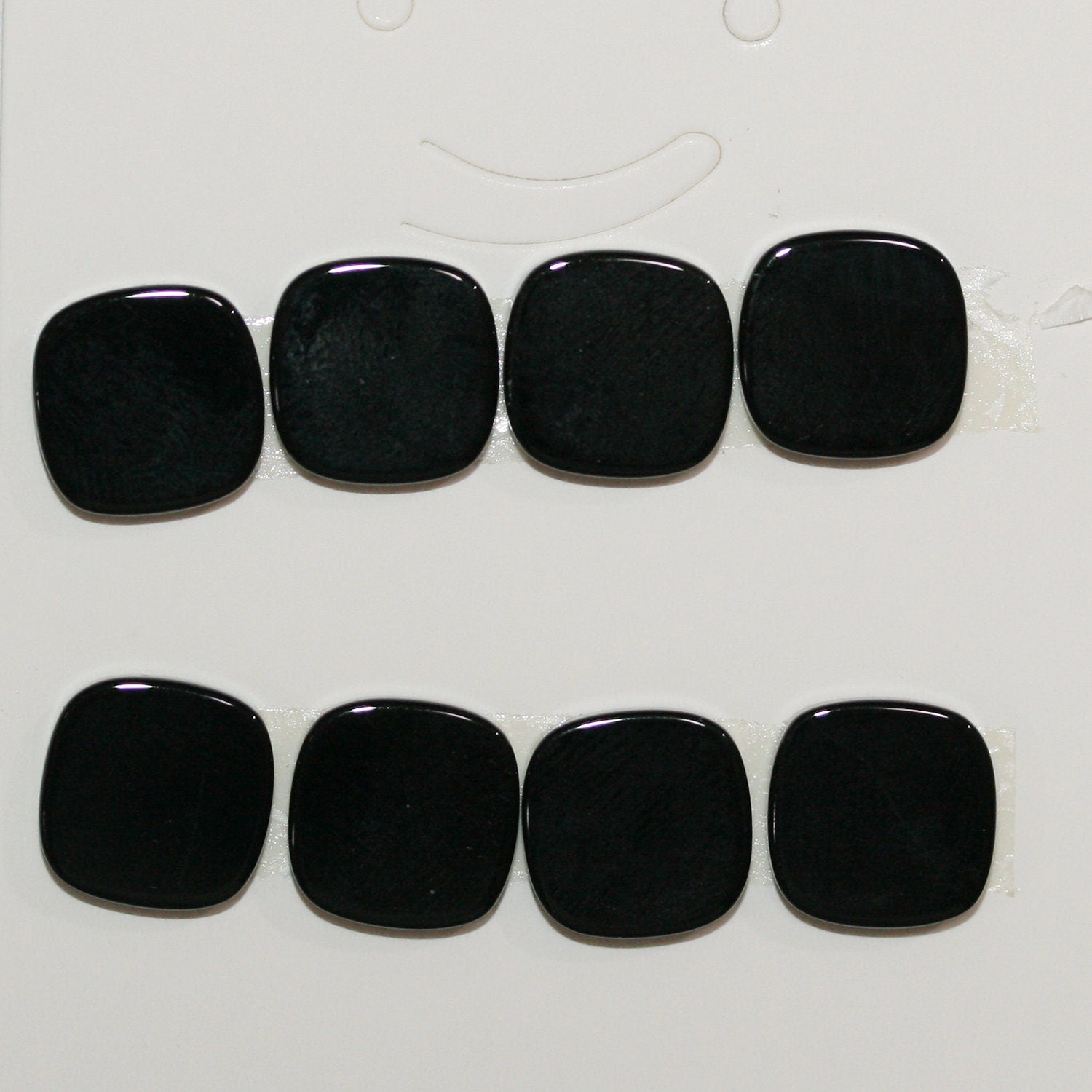 Lote de 8 cabujones planos y cuadrados de ónix liso de 12 mm y 3 mm de grosor. (8 piezas)