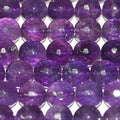 15" Perles rondes à facettes en améthyste de 10 mm - Fil de 39 cm