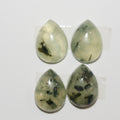 Lote de 4 cabujones de prehnita en forma de gota, 16 x 12 mm (4 unidades)