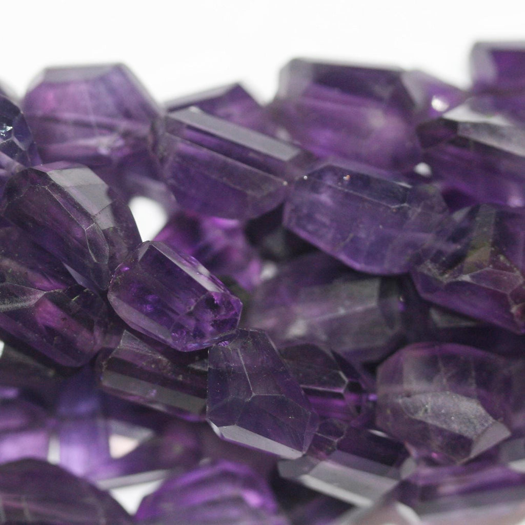 14" St  Amethyst Faceted Nugget Beads 12-10mm.Approx.-Strand 36mm.