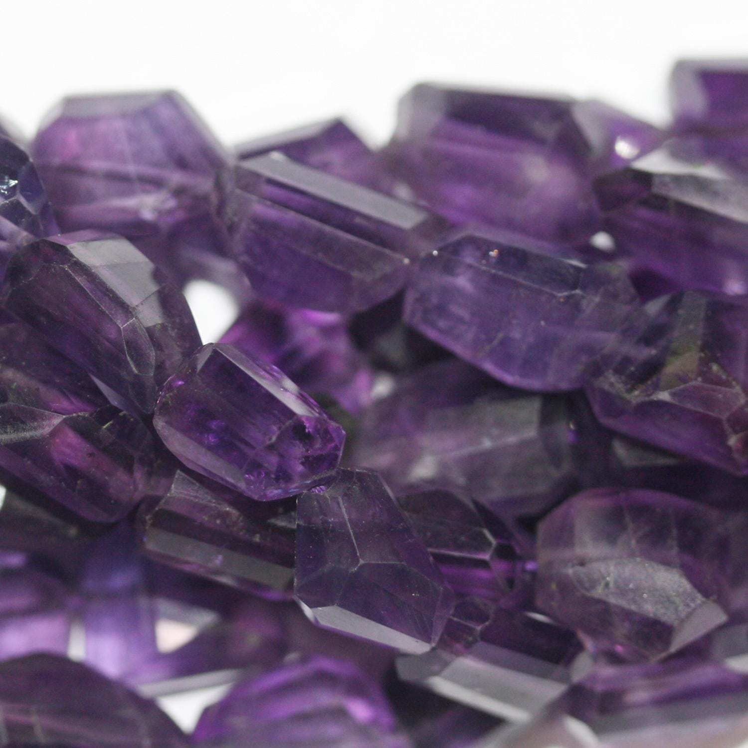 14" St  Amethyst Faceted Nugget Beads 12-10mm.Approx.-Strand 36mm.