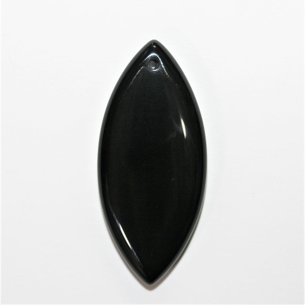 Pendentif en onyx marquise lisse 39 x 17 mm - 2 pièces