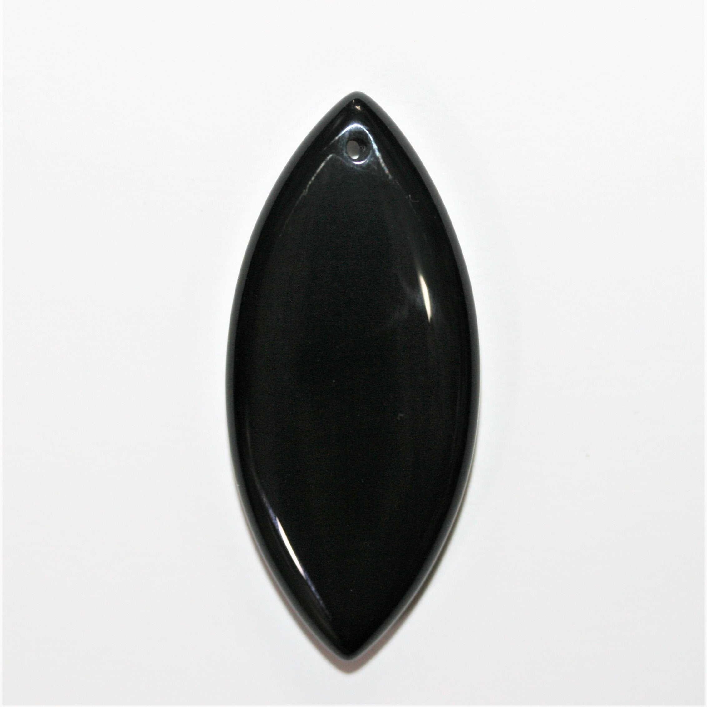 Pendentif en onyx marquise lisse 39 x 17 mm - 2 pièces