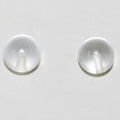 Perles rondes en quartz cristal de roche semi-percées de 10 mm (2 paires).