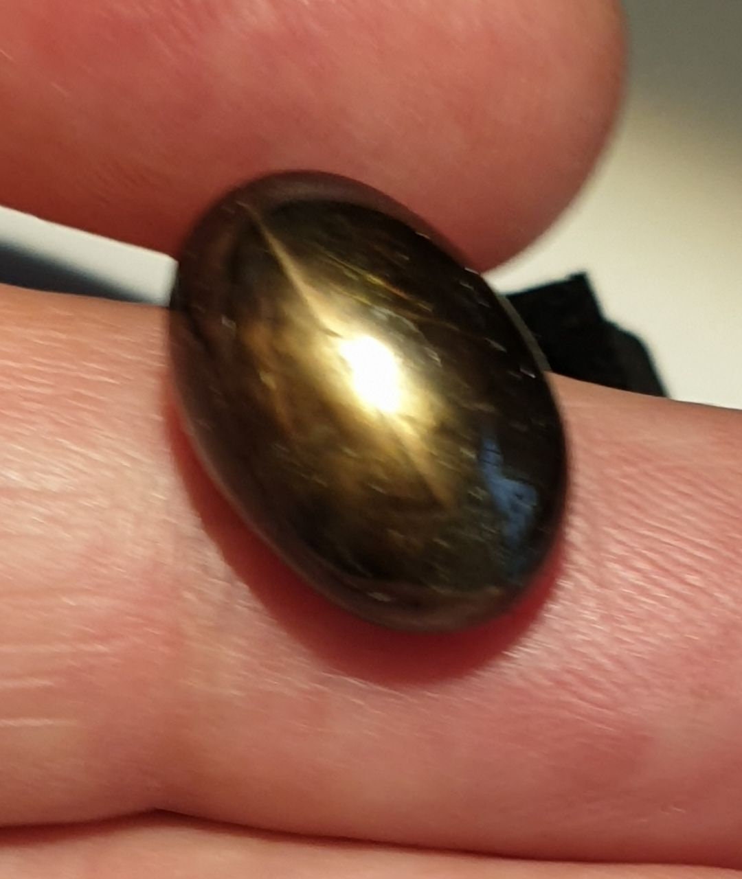 Natural Black Star Sapphire  Oval Cabochon 12.76ct  15x10.3mm -Wholesale -Gemstone Parcels-Loose Stones Wholesale Price