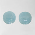 Cabochon rond lisse en aigue-marine 20 mm. (2 pièces).