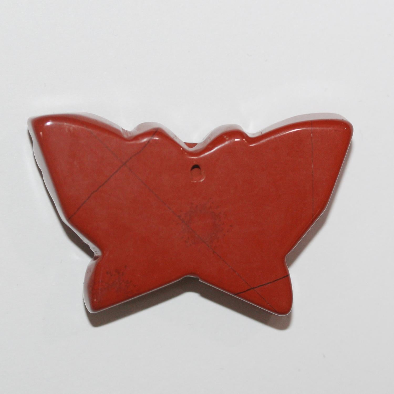 Colgante de mariposa de jaspe rojo 26x40 mm