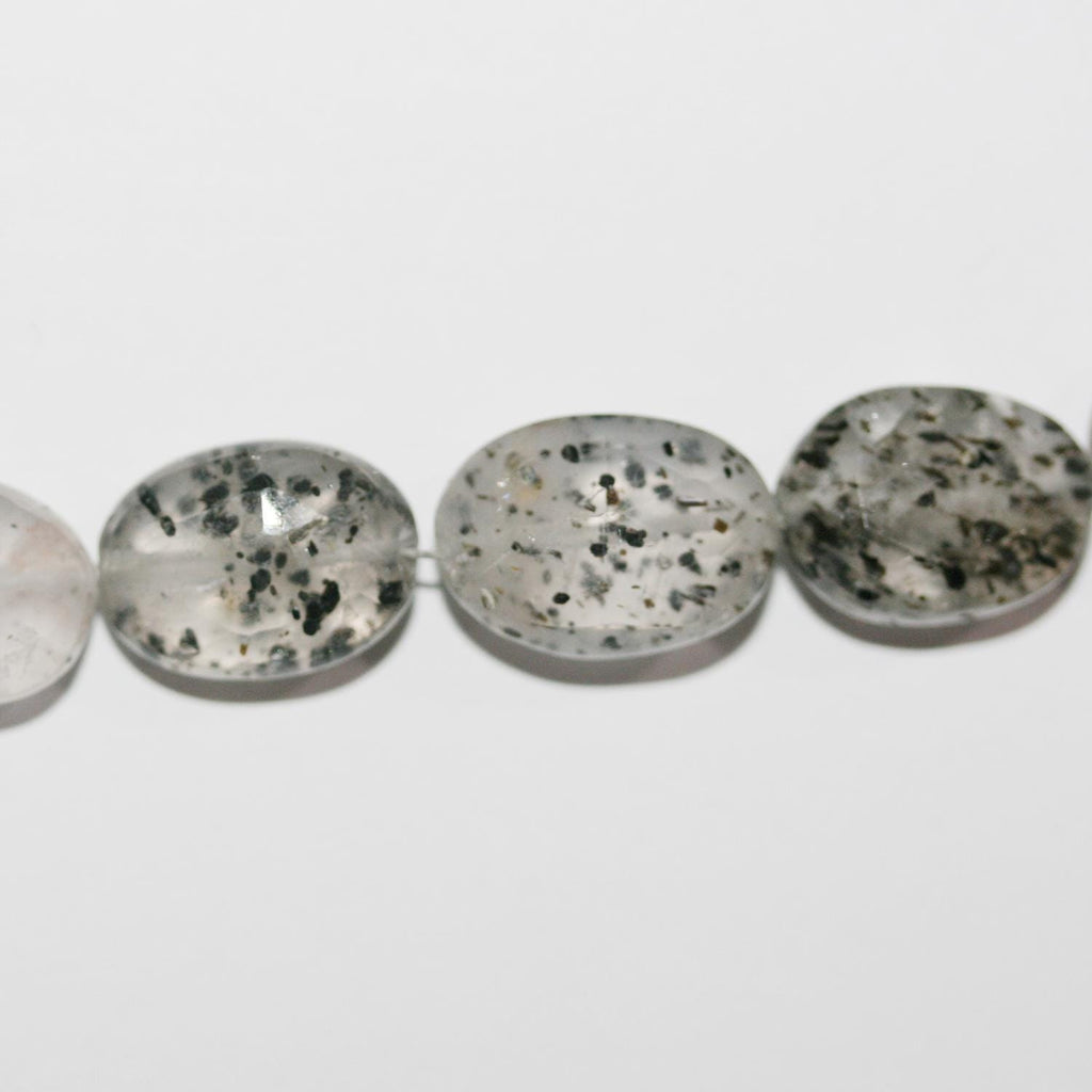 Cuentas ovaladas facetadas de cuarzo de fruta del dragón de 8 ", 12 x 8 mm, aprox. - Hilo de 20 cm.