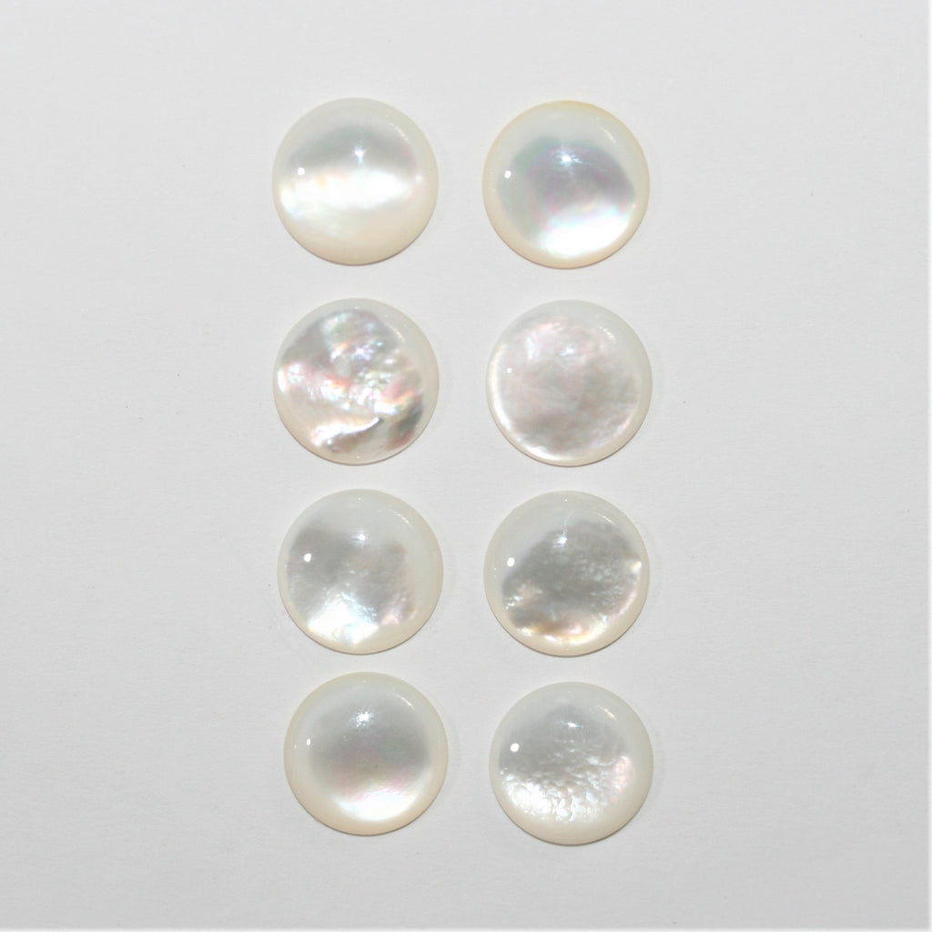 MOP Round Cabochon 12mm. (8 pieces).-