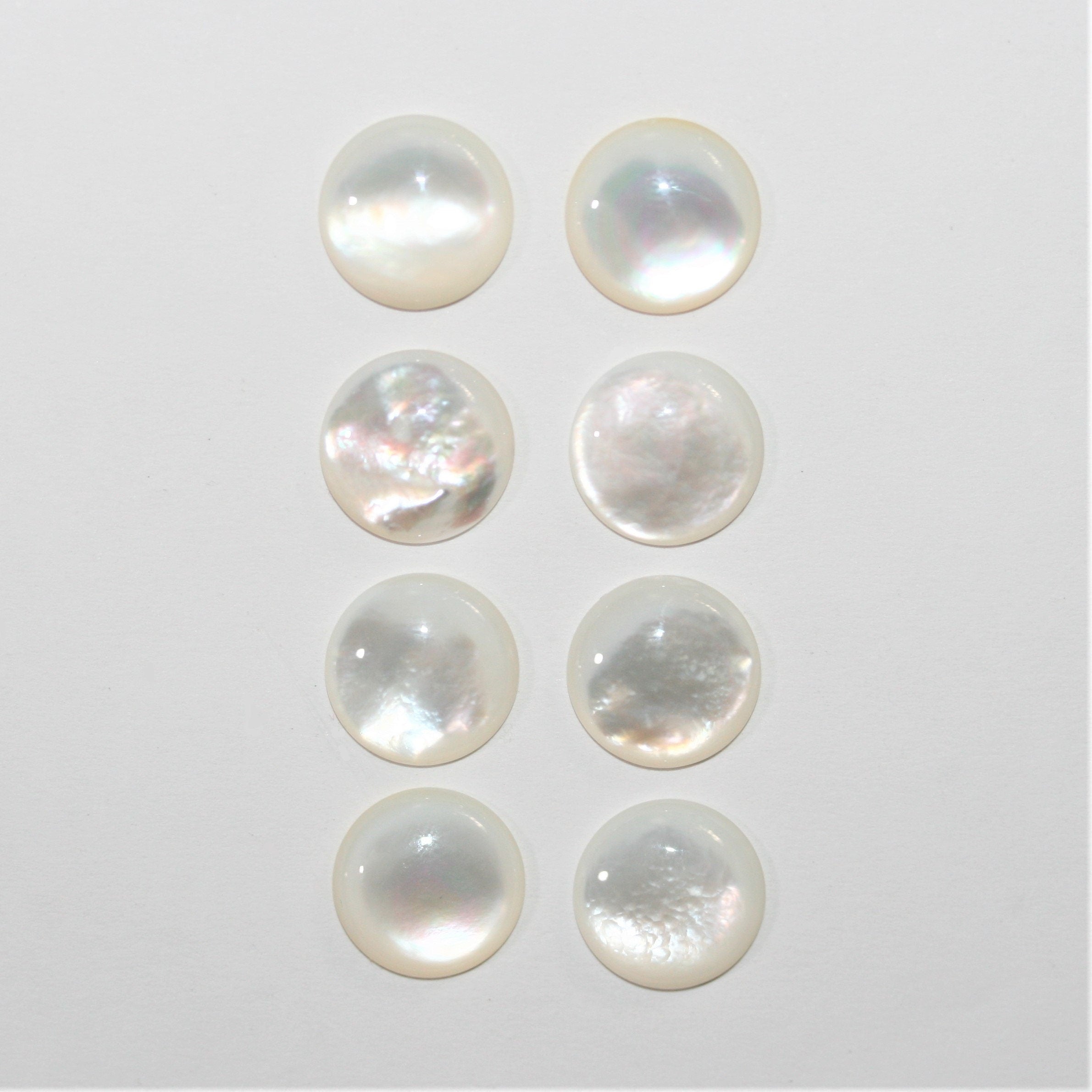 MOP Round Cabochon 12mm. (8 pieces).-