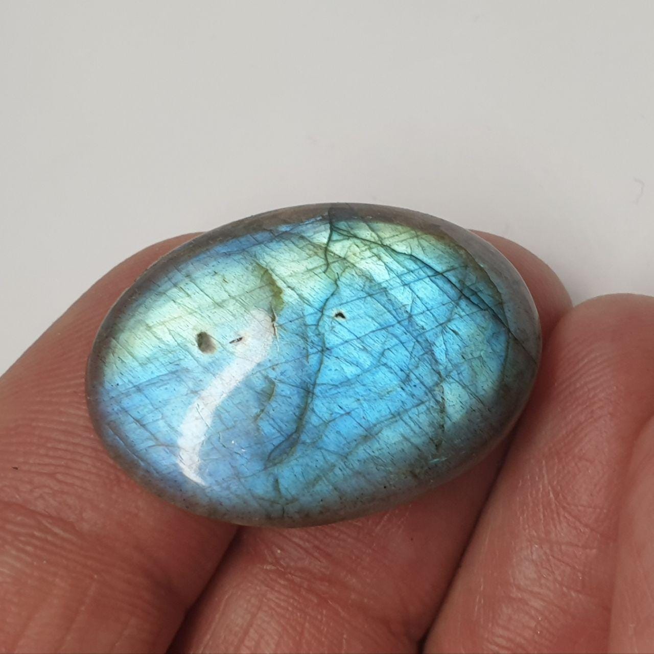 Blue Fire Labradorite Cabochon Spectrolite Oval  Cabochon 28x20mm 27.2 ct One Of A Kind