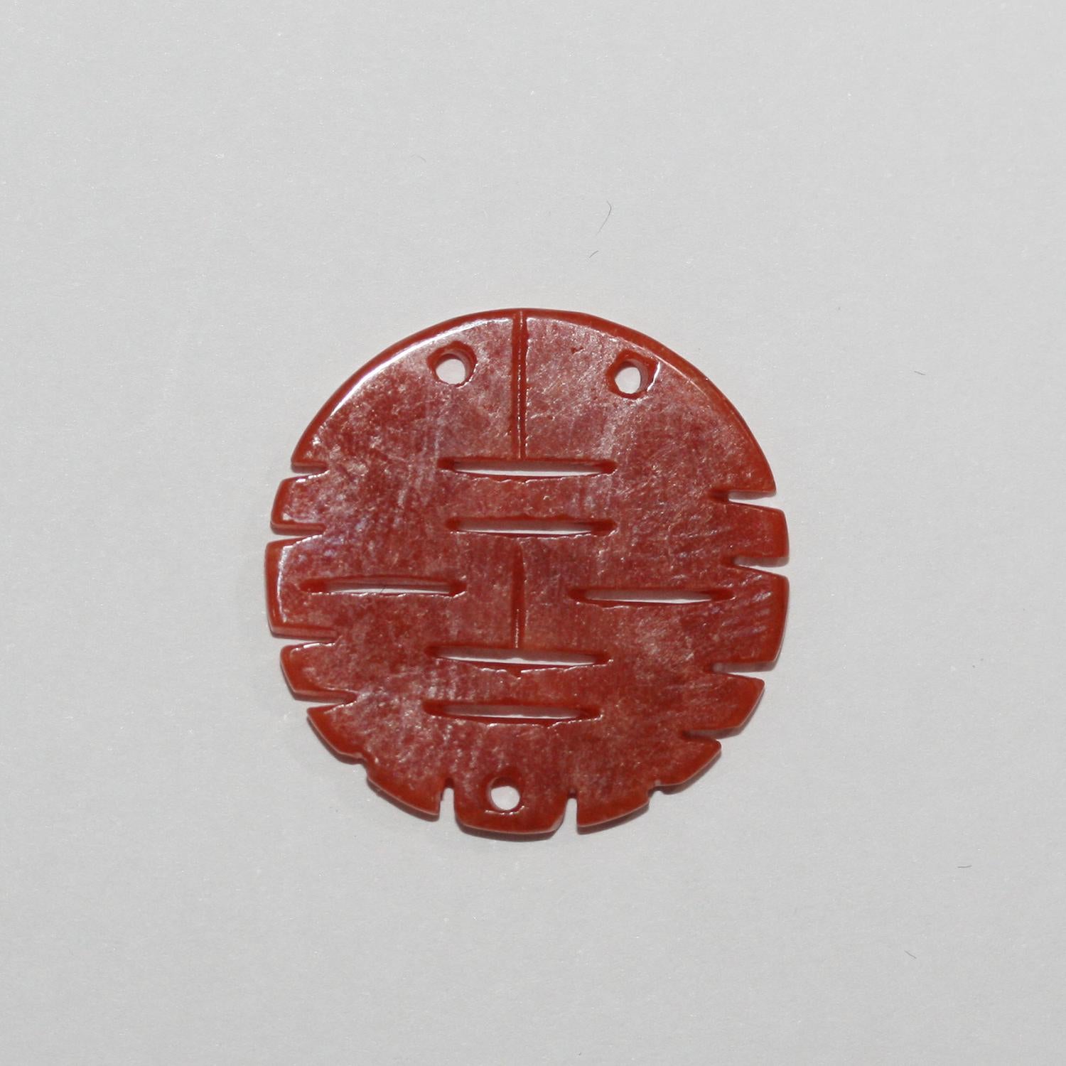 Colgante de jade rojo marrón de 21 mm