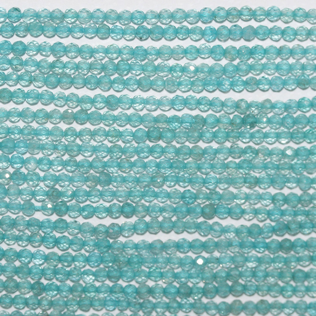 13" St  Apatite Faceted Round Beads 2.5mm.-Strand 33cm.
