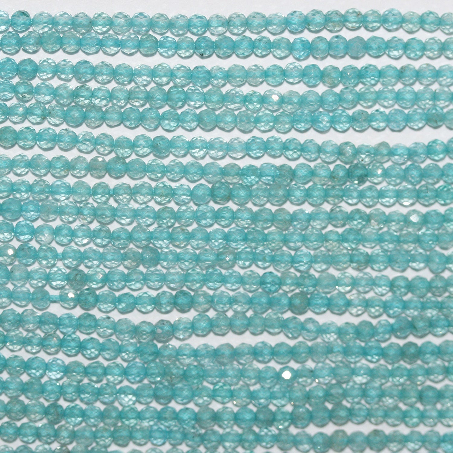 13" St  Apatite Faceted Round Beads 2.5mm.-Strand 33cm.
