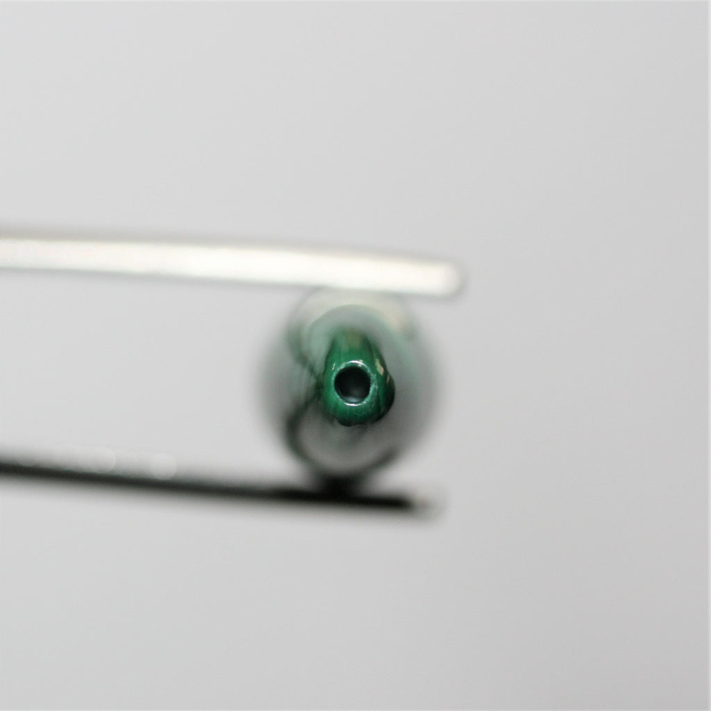 Malachite demi-percée, lisse, en forme de goutte, 20 x 8 mm - 1 paire