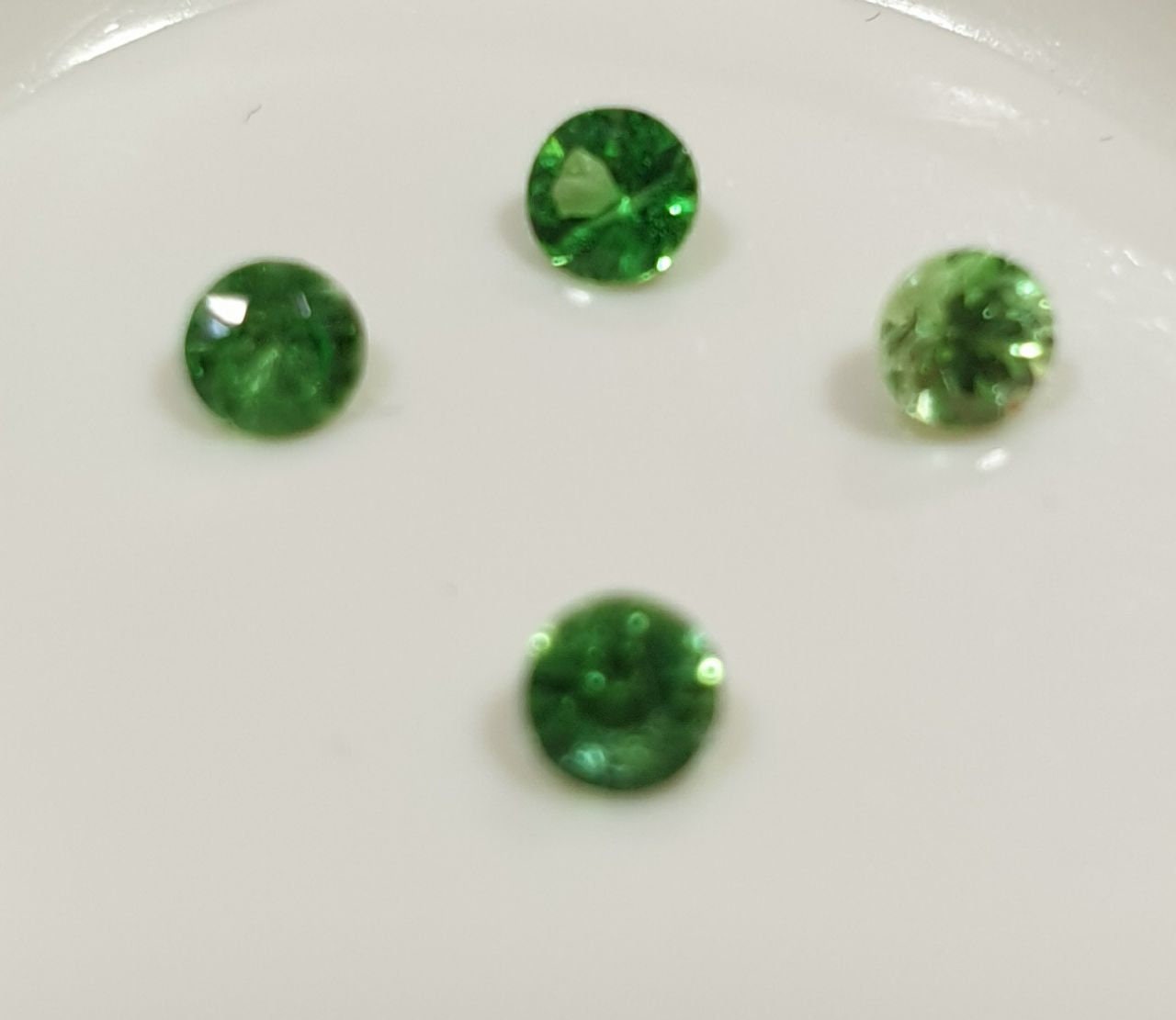 1 Pc Tsavorite Garnet Faceted Round 3mm.-(1Pc)  -Gemstone Parcels-Loose Stones Wholesale Price