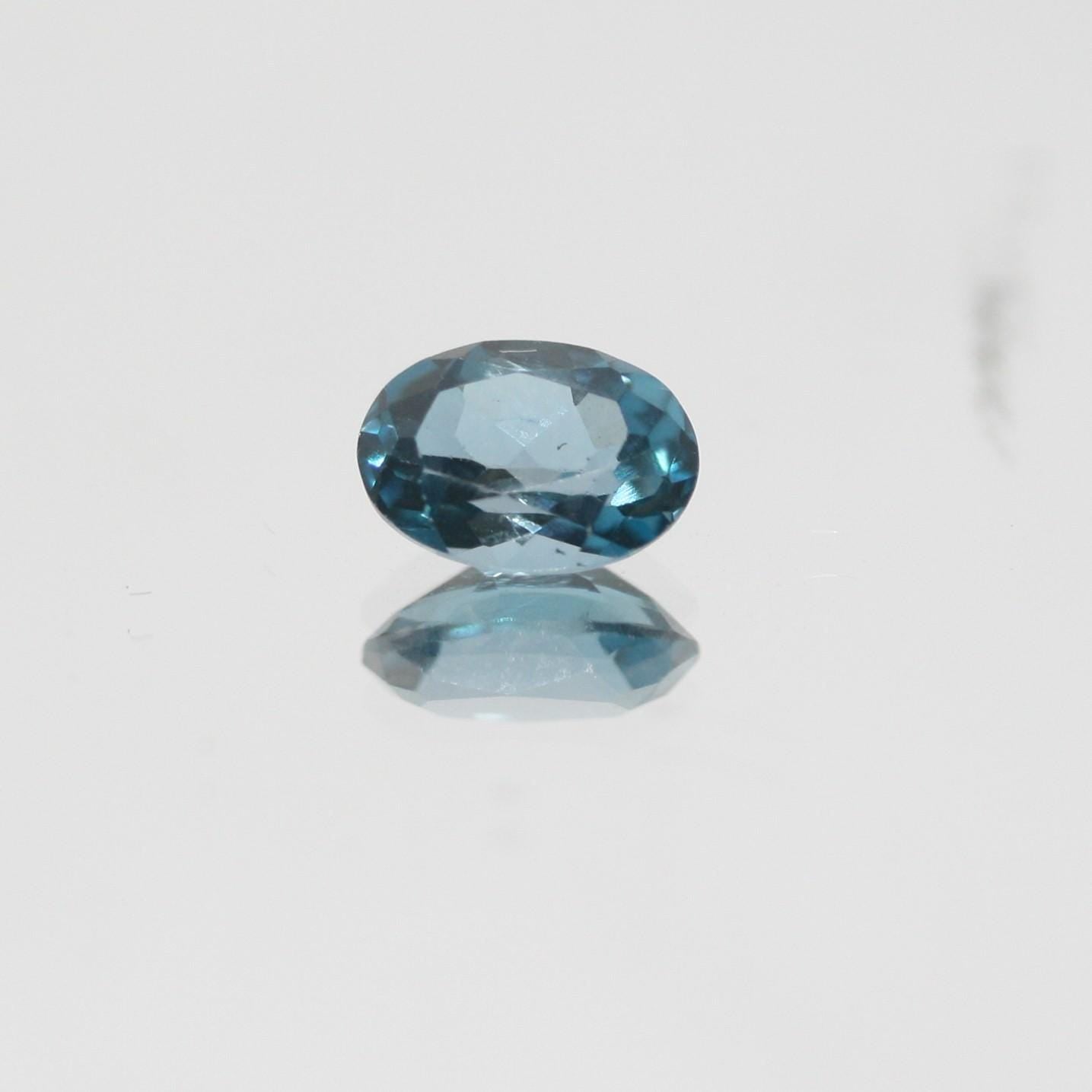 Lote de 4 piezas de topacio azul de Londres facetado ovalado de 6 x 4 mm (4 piezas)