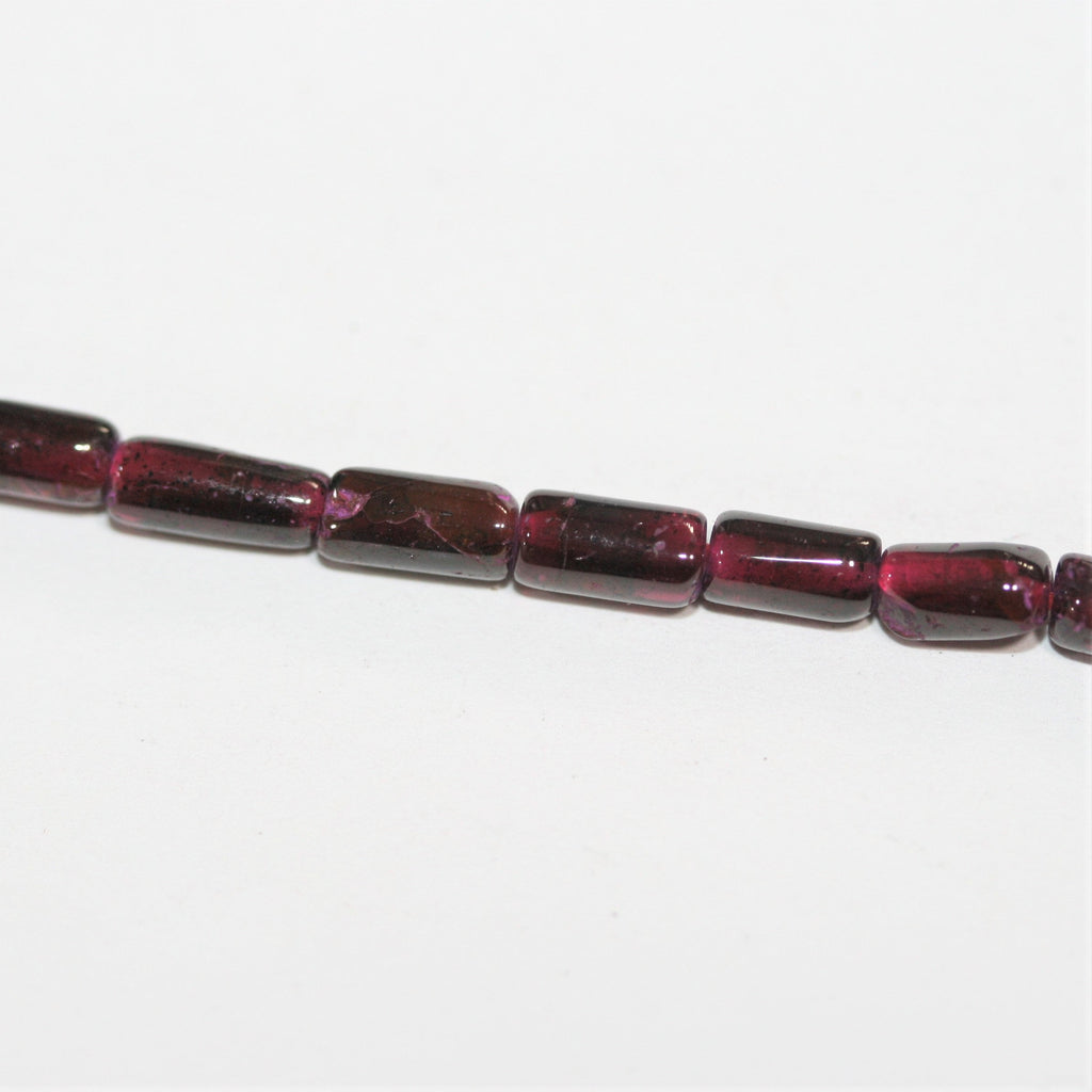 Perles tubulaires lisses en grenat de Saint-Pierre, 14 pouces, 6 x 3 mm. Longueur approximative du brin : 36 cm.