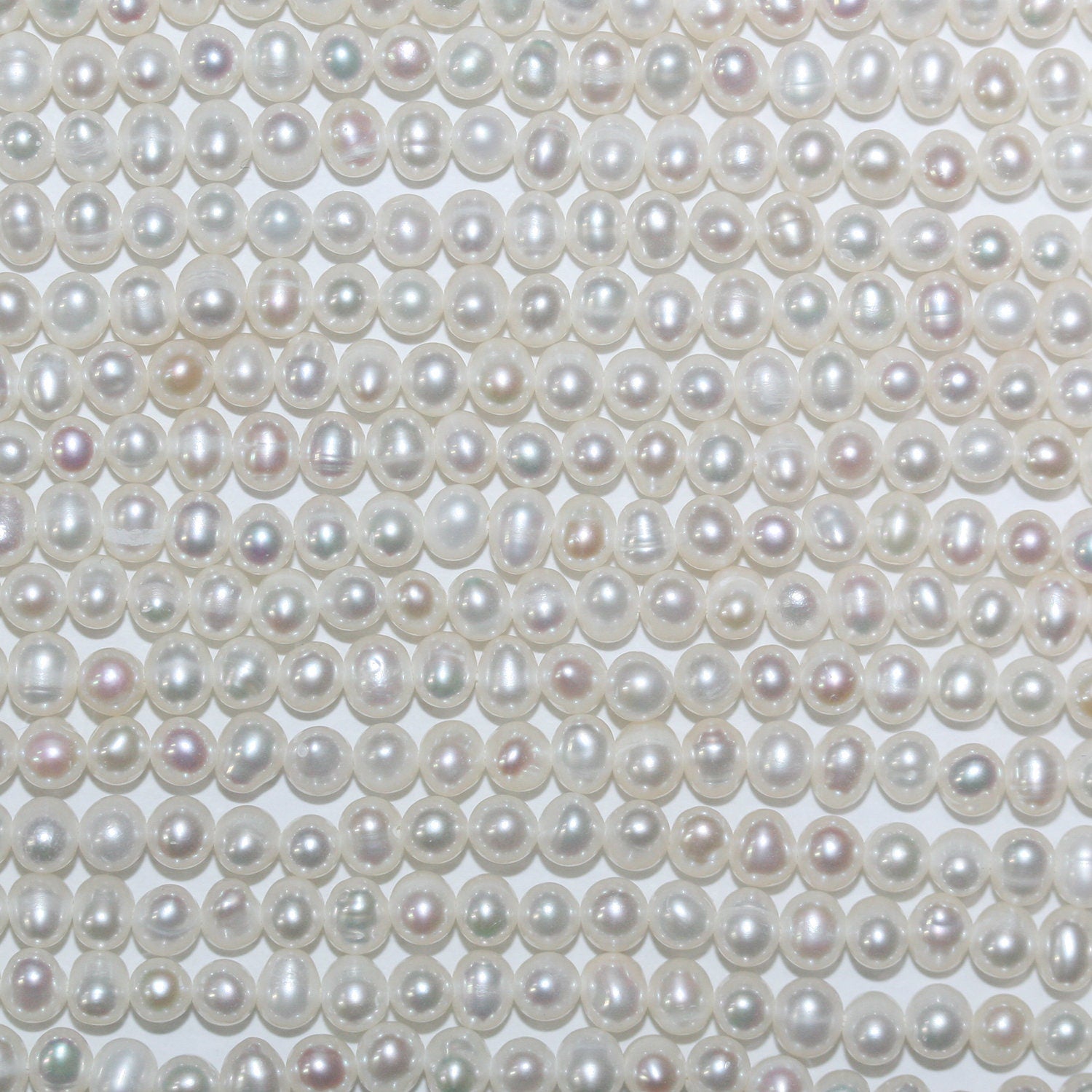 15" St Perle ronde d'eau douce 3,5-4 mm.-Bring 37 cm.