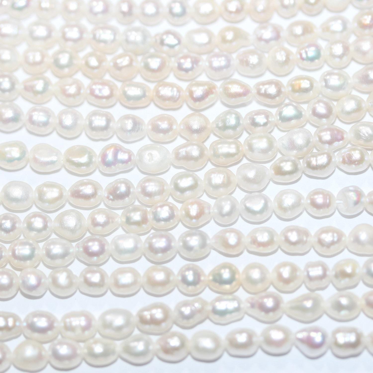 Perles baroques St de 15 pouces (4-4,5 mm) - Fil de 39 cm - Perles naturelles - Prix de gros