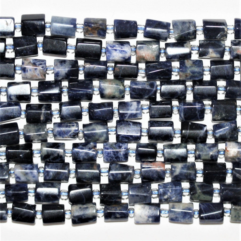 Cuentas de barril liso de sodalita de 16", 10 x 7 mm. Aprox. - Hilo de 40 cm.