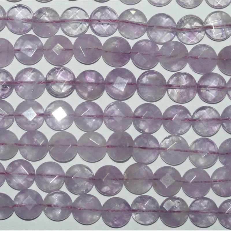 Perles facettées en améthyste lavande de 15 pouces (10 mm) - Fil de 39 cm