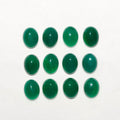 12Pcs Lot Green Agate Oval Cabochon 9x7mm (12 pcs)
