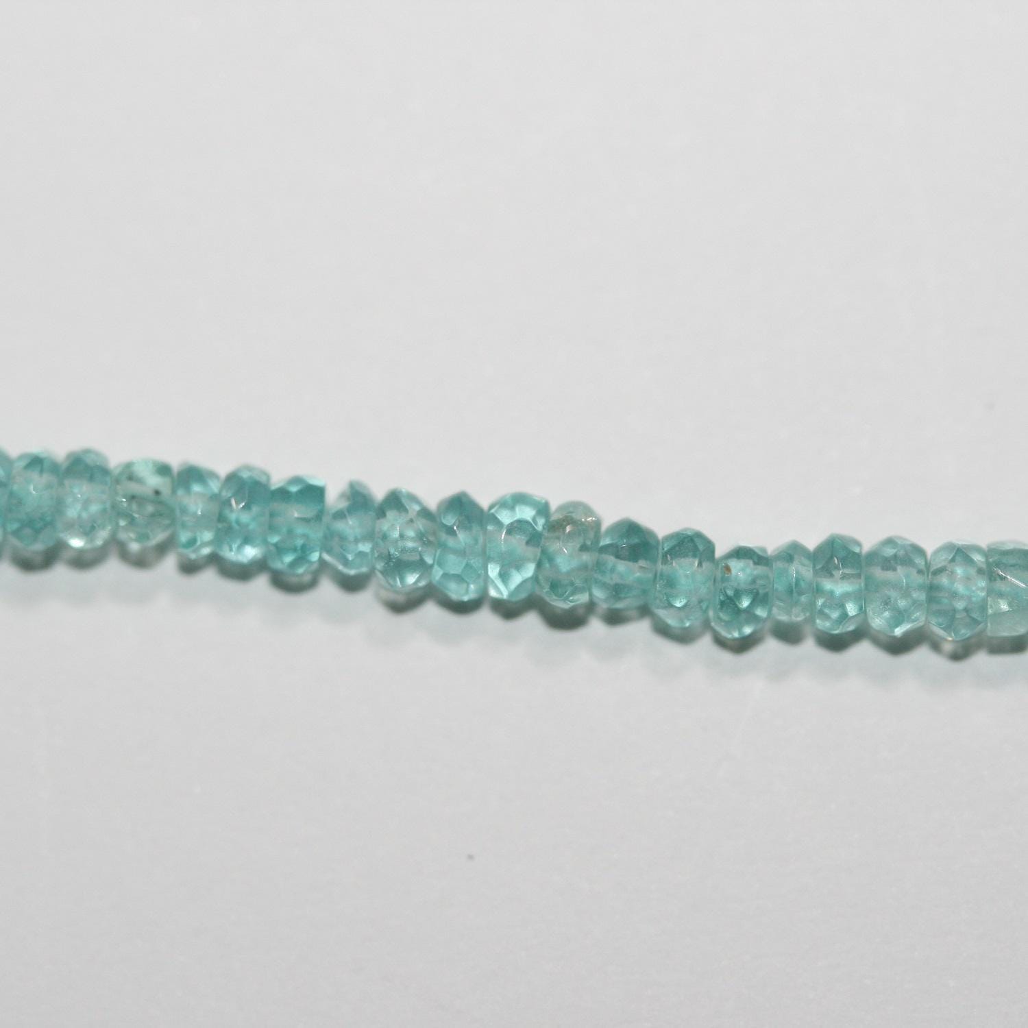 14" St Apatite Faceted Rondelle Beads 3-4x2mm.-Strand 35cm.-Item.8486
