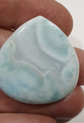 Big Larimar Fancy Cabochon 67.4ct - 35x33.7mm - Dominican Republic Stone