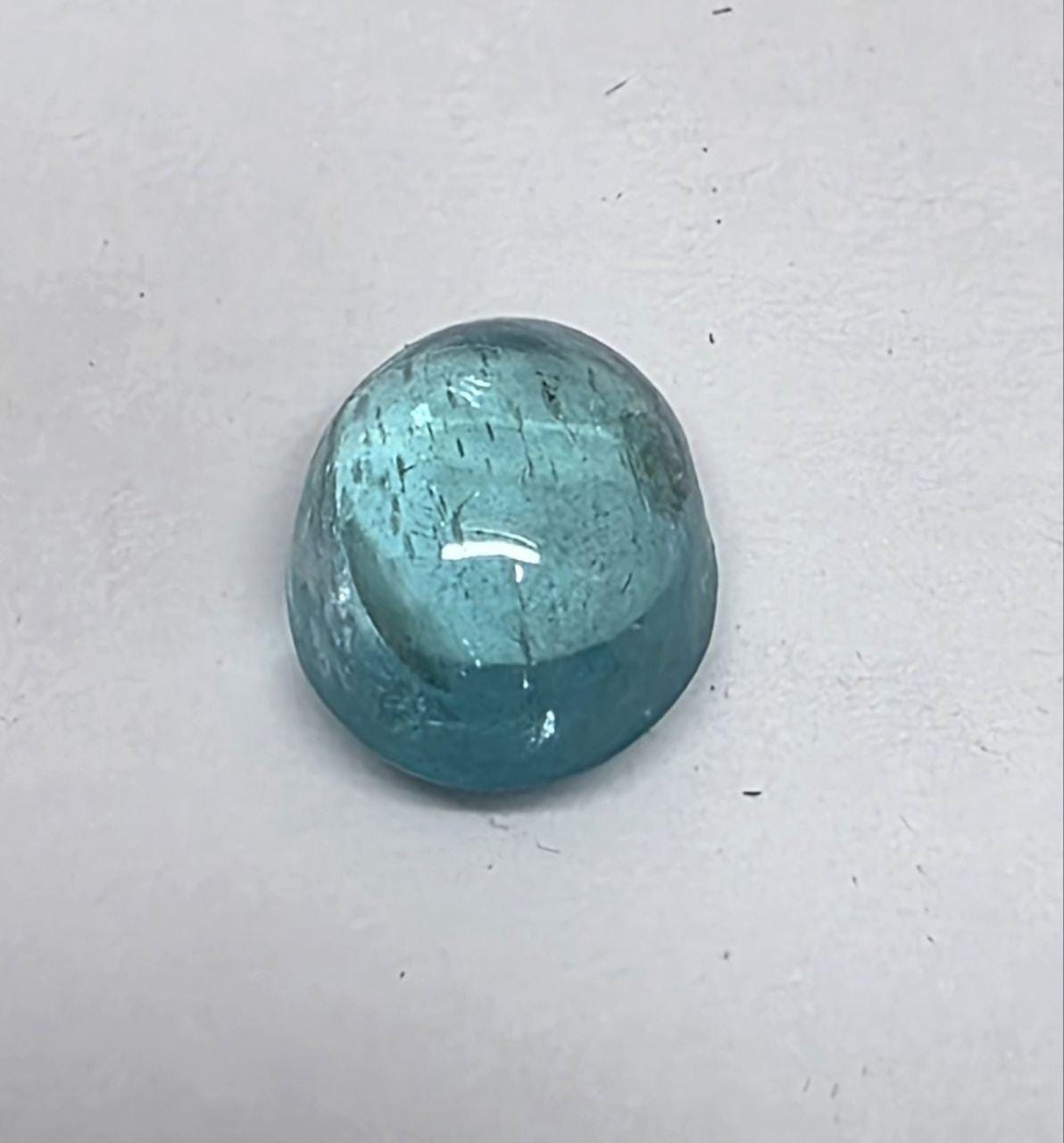 Paraiba  Blue Apatite Cabochon   8x6.5mm.-1.83ct  Deep Electric Blue Color Natural Gemstone - Jewelry  Supplier Cut stone