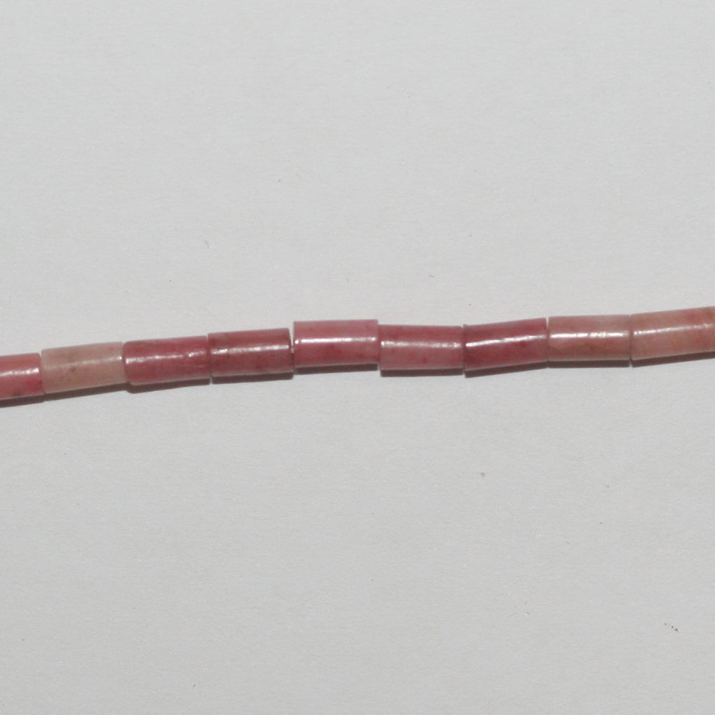 15" Cuentas de tubo liso de Santa Rodonita 4x2 mm.- Tira de 39 cm.