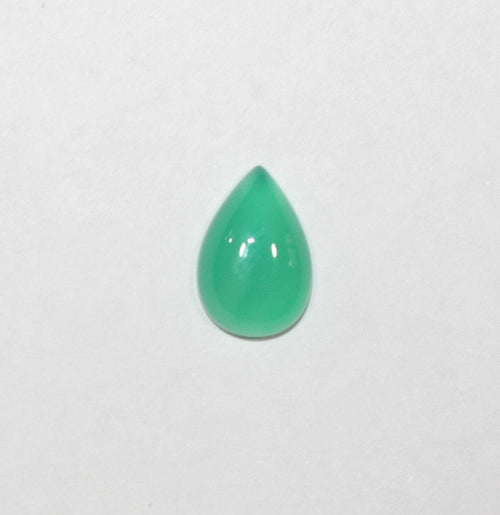 10 cabochons en agate verte en forme de goutte, 12 x 8 mm. (10 pièces).