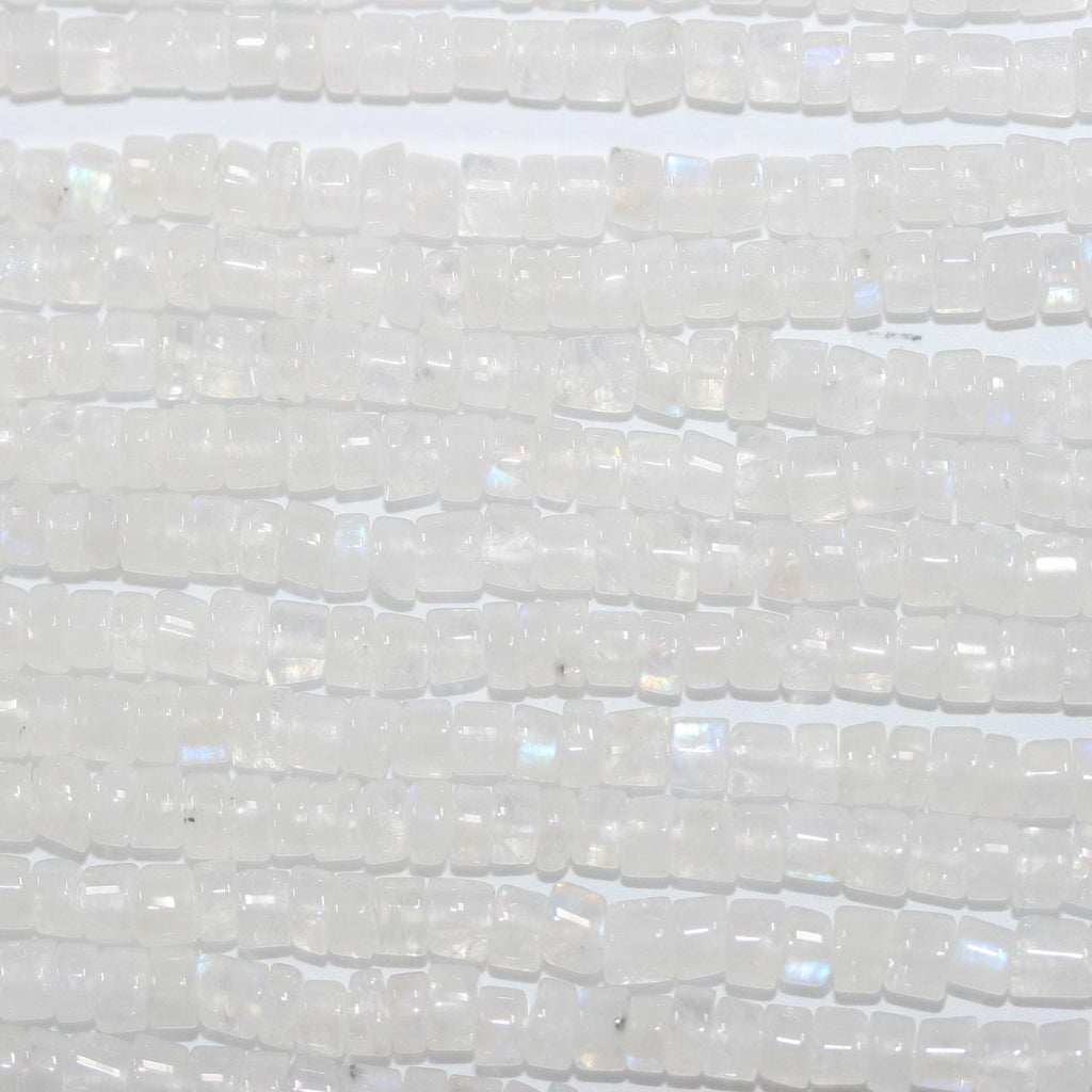 12" St Moonstone Smooth Rondelle Beads 4x2mm.-Strand 32mm.-Item11596