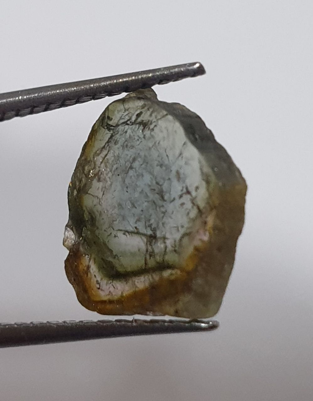 Watermelon Tourmaline Slice -Green  Tourmaline 2.6ct  11x11.5mm - Rare Stone Color-One Of A Kind