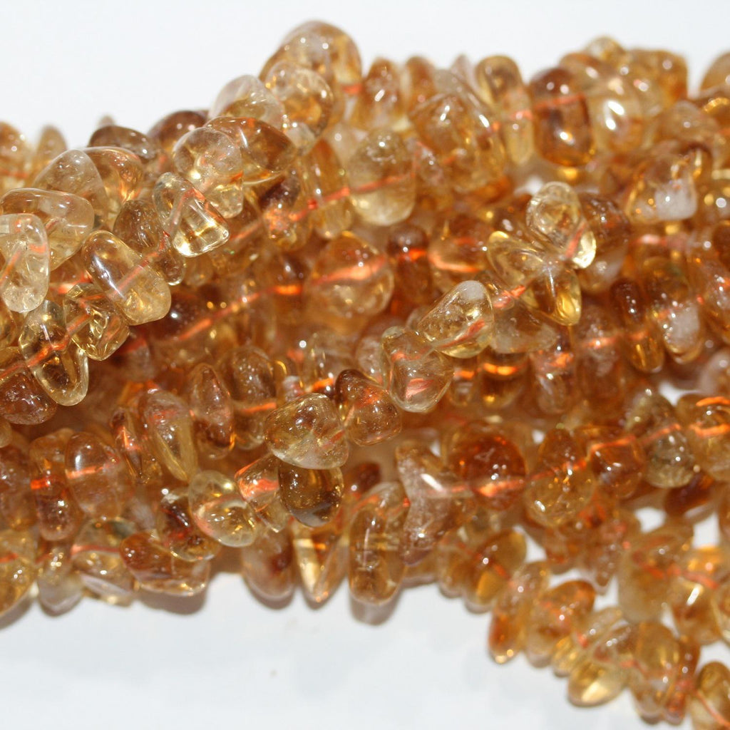 15" St Citrine Perles à éclats lisses et irréguliers.- Brin 38cm.