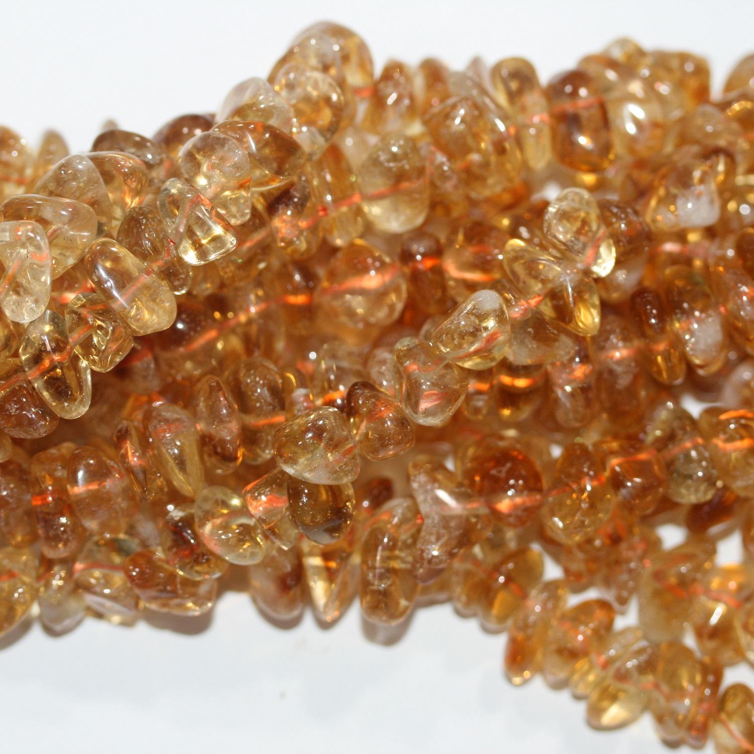 15" St Citrine Perles à éclats lisses et irréguliers.- Brin 38cm.