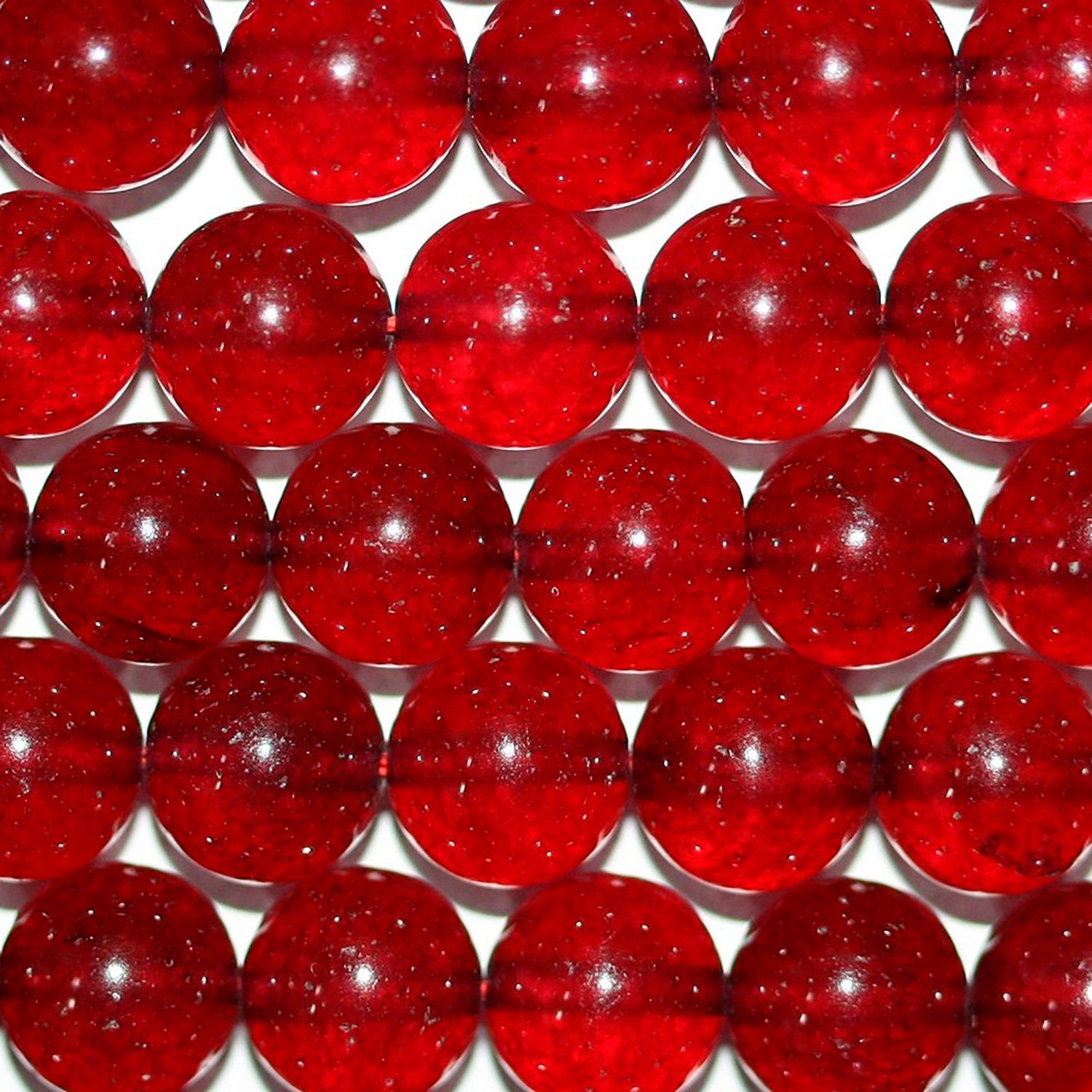 Perles rondes lisses en quartz grenat, 10 mm, 15 pouces (38 cm) - Fil de 39 cm