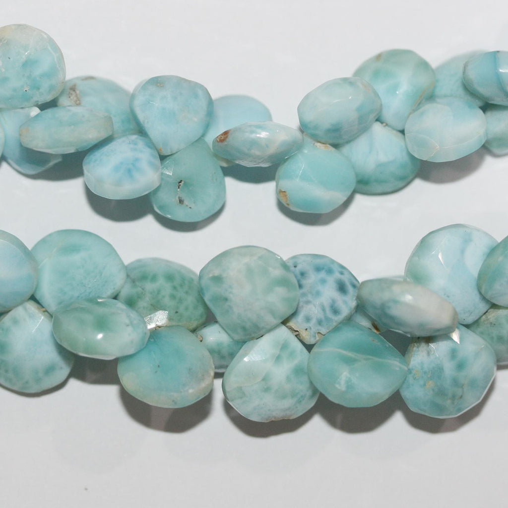 Perles en larimar St à facettes en forme de goutte, 8 pouces (environ 9-10 mm), longueur du fil : 20 cm