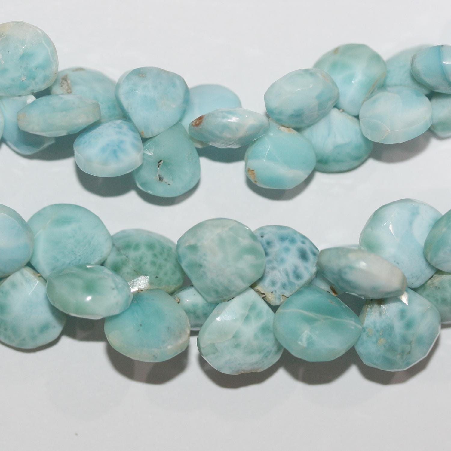 Perles en larimar St à facettes en forme de goutte, 8 pouces (environ 9-10 mm), longueur du fil : 20 cm