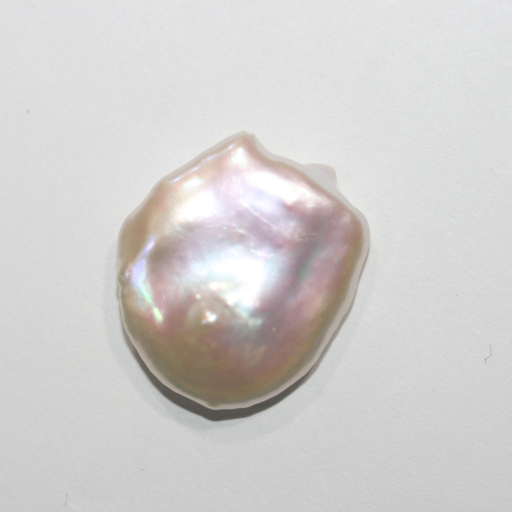 Perla Keshi de agua dulce sin perforar, tamaño grande, AAA, lustre superior, 20,5 x 18 mm. - Perla natural - Precio por unidad - Pendiente de perla - Para engarce
