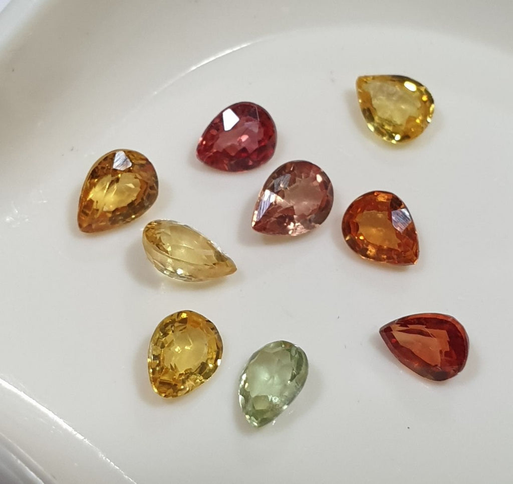 Lote de Zafiros Multicolores Facetados de 4x3 mm - Paquetes de Gemas - Piedras Sueltas - Precio al por Mayor - Gemas Naturales