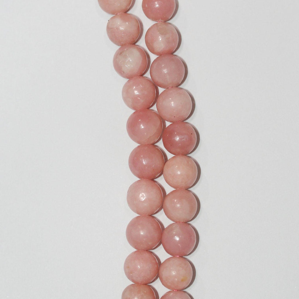Cuentas redondas lisas de ópalo rosa de 16" (12 mm) - Hilo de 40 cm