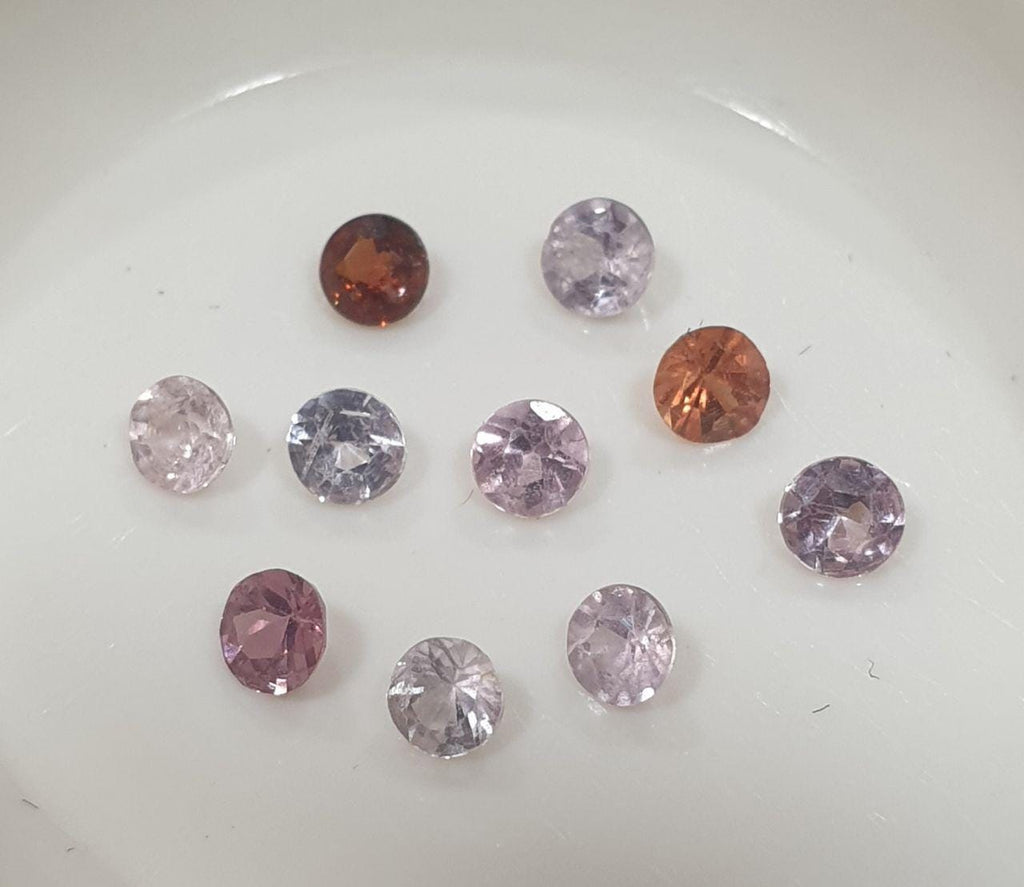 AAA Calibrated Multi Color Spinel  Round Brilliant Cut 3mm 8 Pcs Lot Pink White Orange  Spinel - Genuine Gems-Untreated- Red Spinel