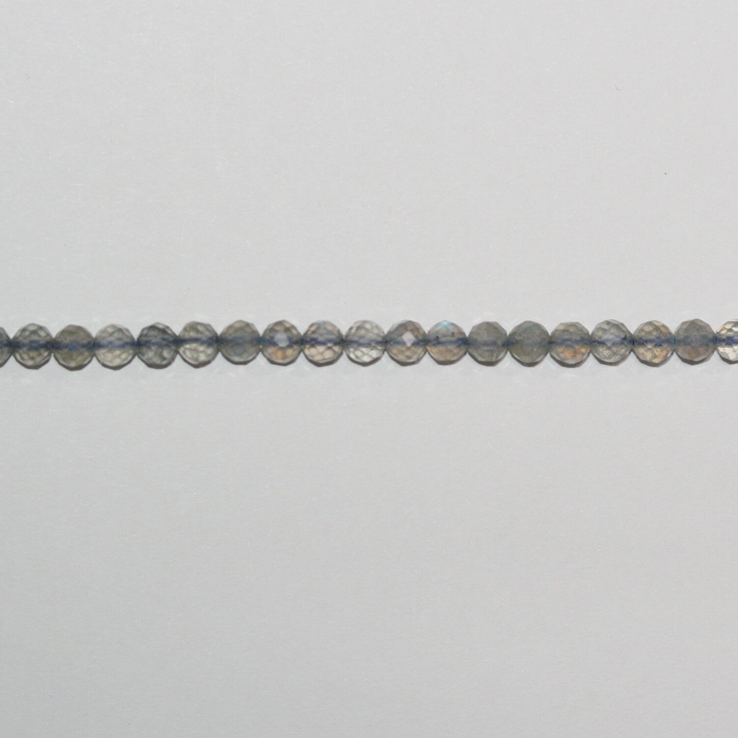 Perles rondes à facettes en labradorite de 15 pouces, 4 mm, fil de 39 cm.