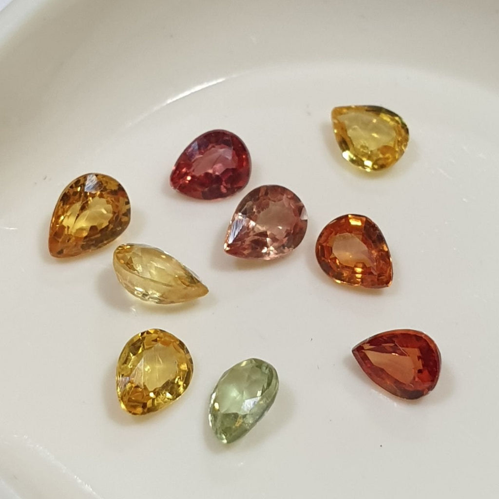 Lote de Zafiros Multicolores Facetados de 4x3 mm - Paquetes de Gemas - Piedras Sueltas - Precio al por Mayor - Gemas Naturales